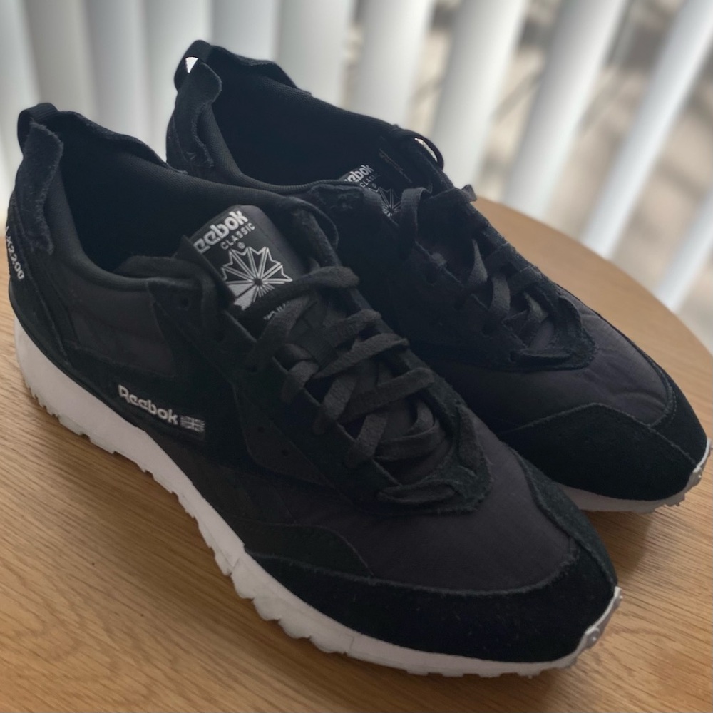 REBOOK LX 2200 Core Black And White Suede Sneakers - Size 12